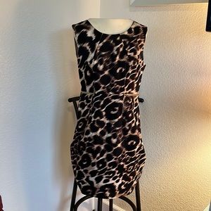 Knee length animal print sheath dress size 10